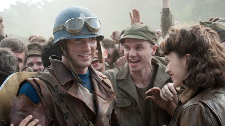 Chris Evans and Hayley Atwell in Captain America: The First Avenger