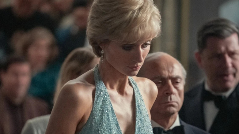 Princess Diana wearing blue dress