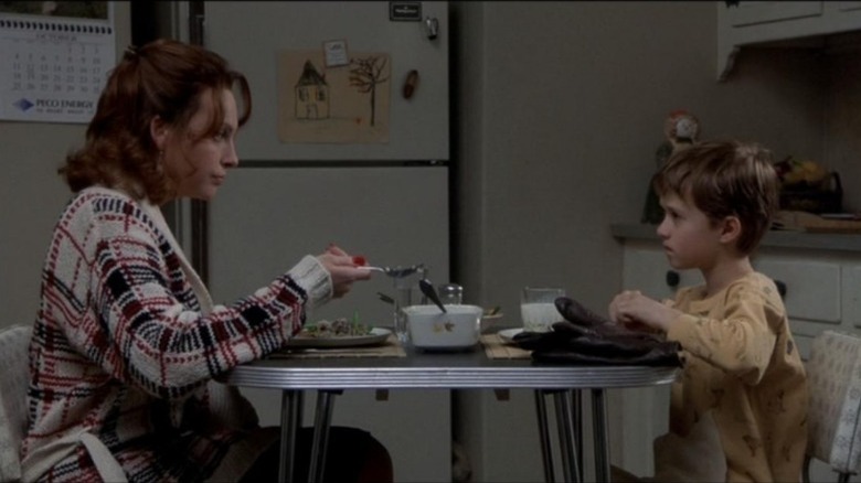 Lynn and Cole eat breakfast