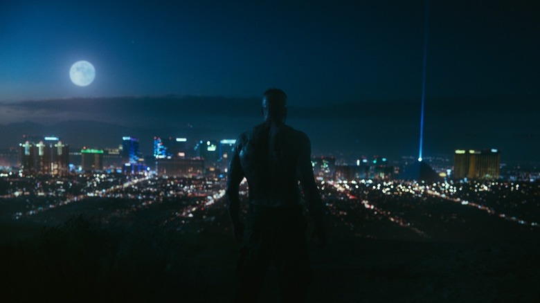 Zombie looks over Las Vegas