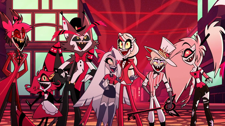 Hazbin Hotel characters singing together