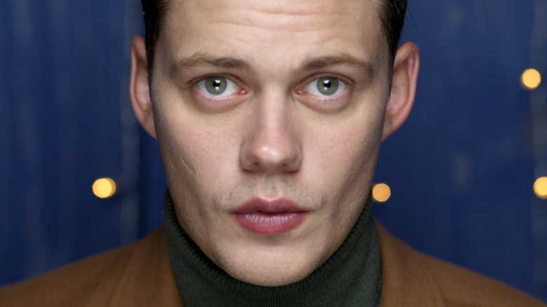 Bill Skarsgård pursing lips 