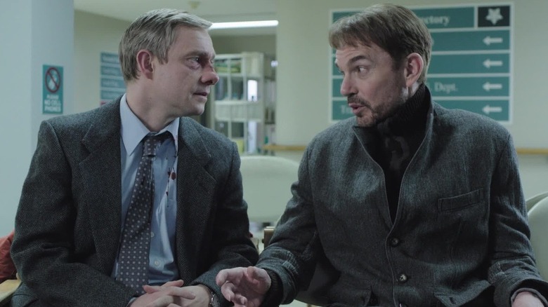 Lorne Malvo talks to Lester Nygaard in 'Fargo'