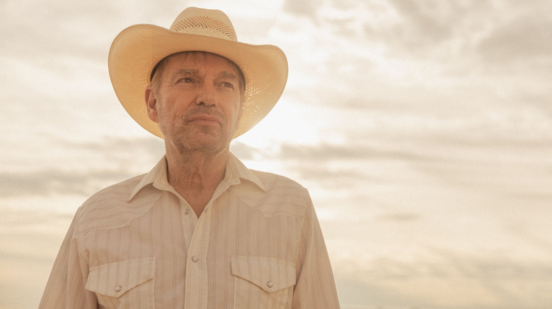 Tommy Norris stares into the distance in 'Landman'