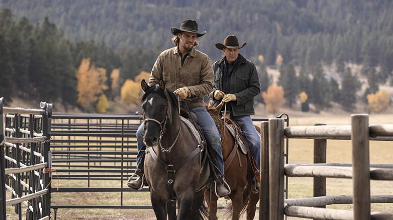 John and Kayce on horseback in Yellowstone