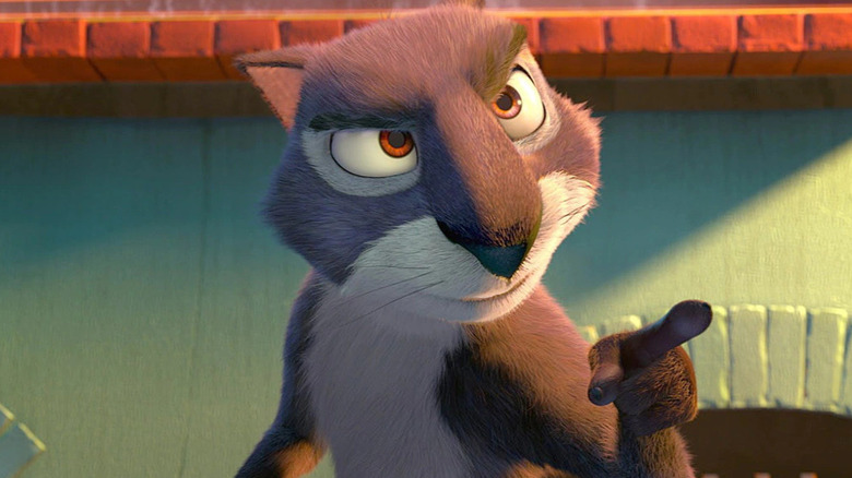 Grayson points his finger