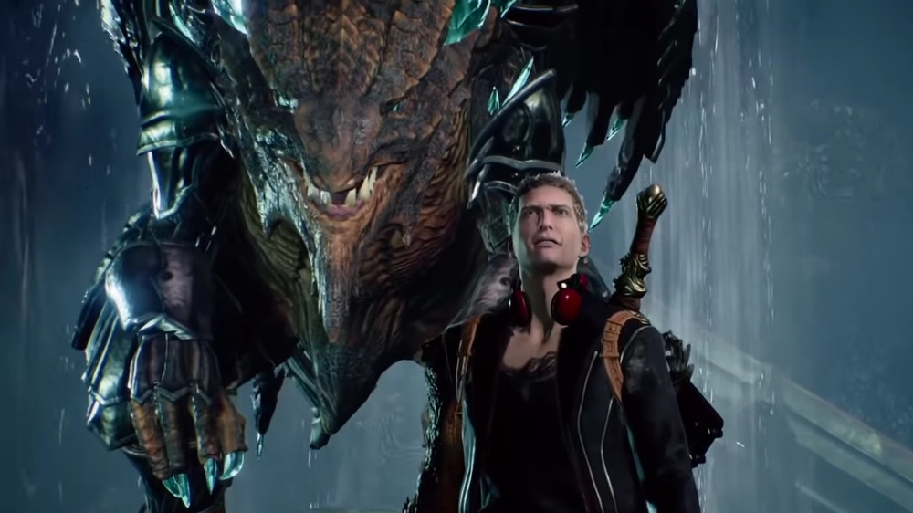 Scalebound man with dragon