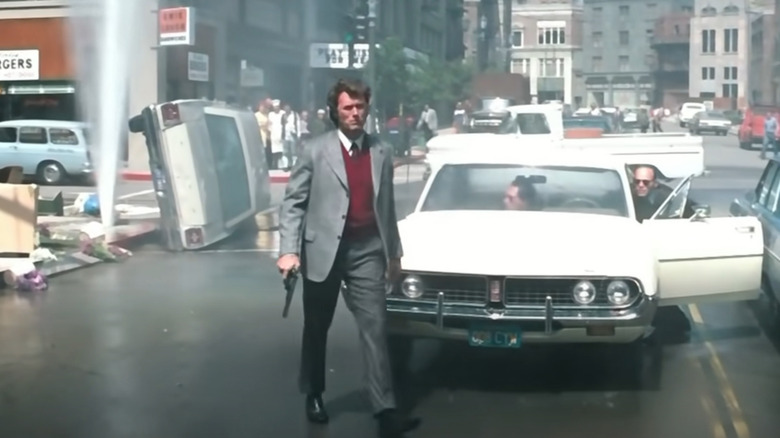 Dirty Harry getting ready to say his iconic line