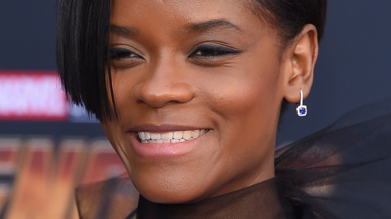 Letitia Wright at movie premiere