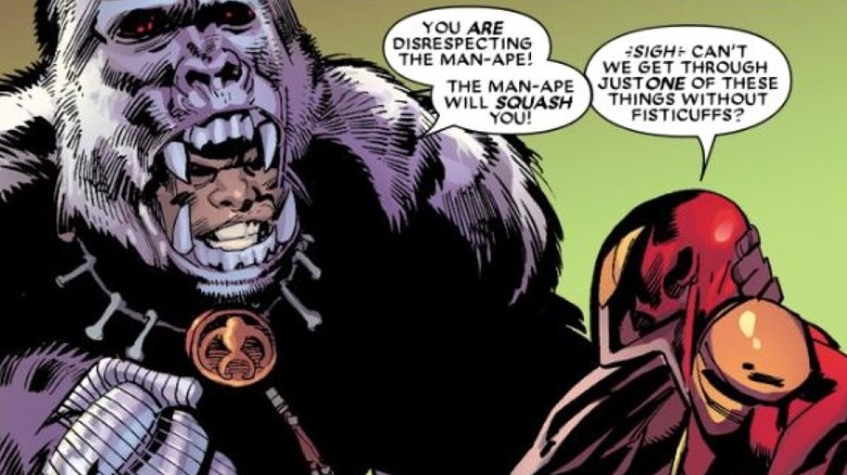 Man-Ape speaking with Spider-Man