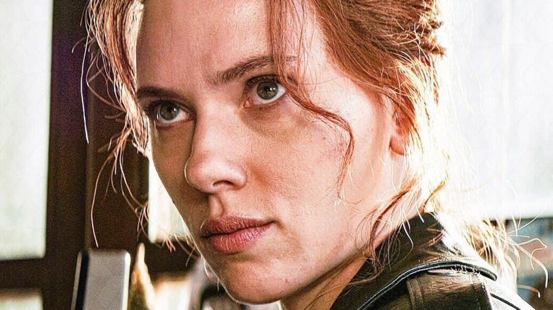 Black Widow with her hair in her face