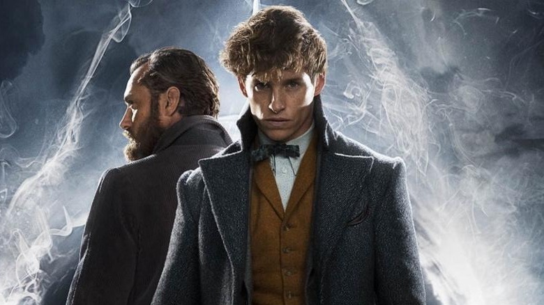 Newt and Dumbledore stand ready