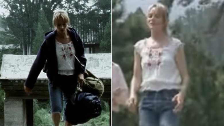 Uma Thurman climbing steps