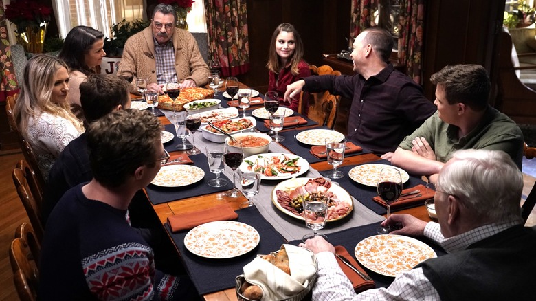 The Reagan family at the dinner table