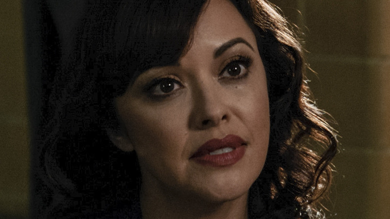 Marisa Ramirez as Maria Baez looking curious on Blue Bloods