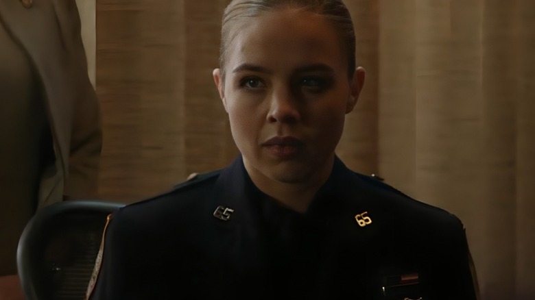 Officer Carlie Gillson sitting down