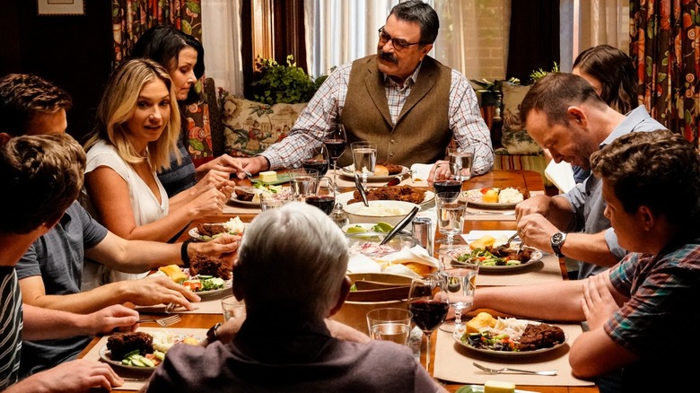 The Reagans gathered around the table