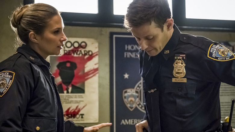 Jamie and Eddie talk in "Blue Bloods"