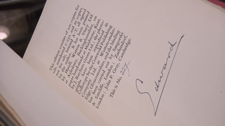 King Edward VIII's signature in his memoir