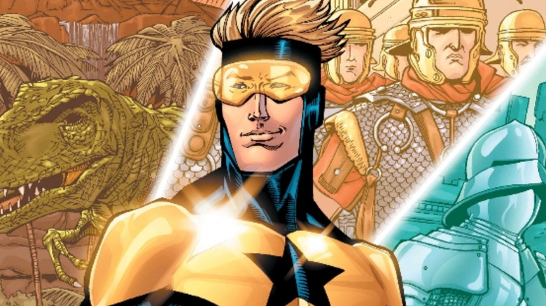 Booster Gold smirking