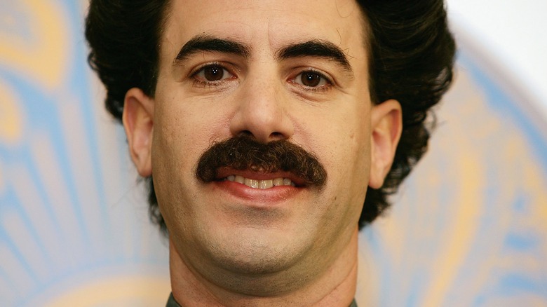 Borat smiles for camera