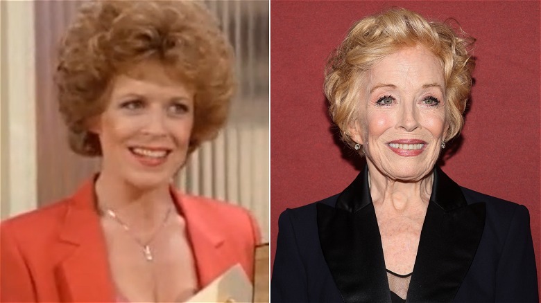 Holland Taylor as Ruth next to a recent image of her smiling