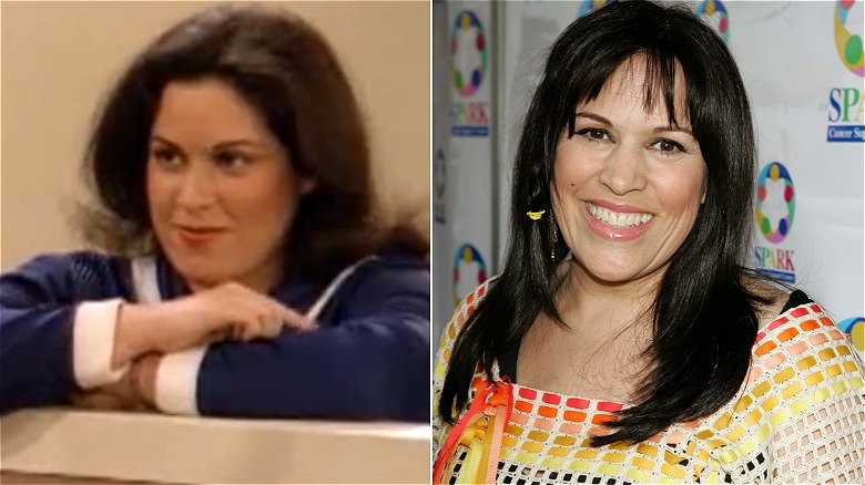 Wendie Jo Sperber as Amy next to a photo of her smiling in 2005