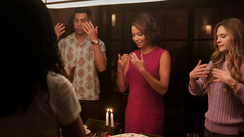 Jonah, Mae and Sarah pray in "Boston Blue" (2025)