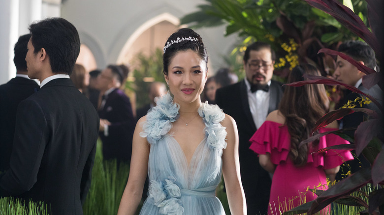 Rachel Chu all dressed up for a wedding in Crazy Rich Asians (2018)