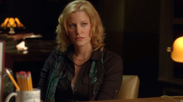 Skyler White sits in an office