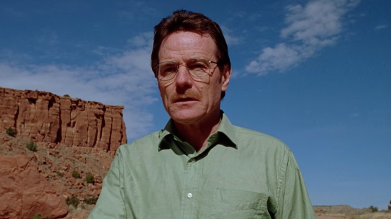 Walter White frowns in the desert