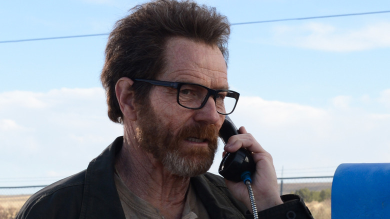 Walter White uses a pay phone