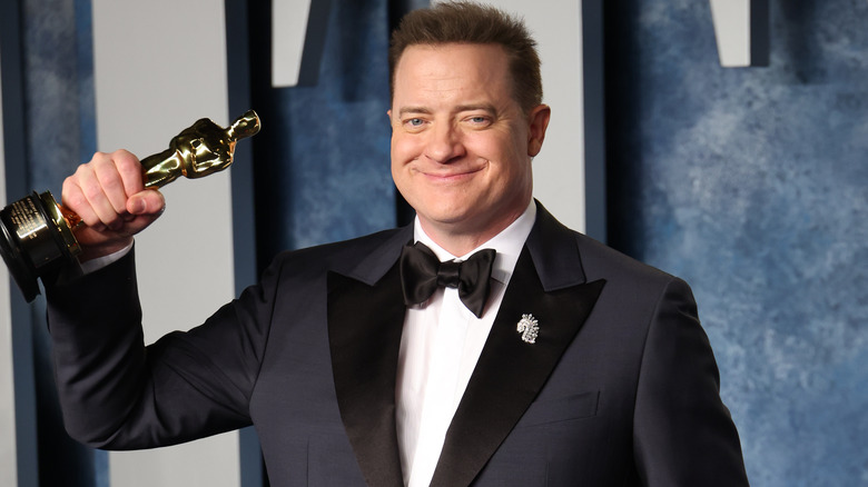 Brendan Fraser with his Oscar