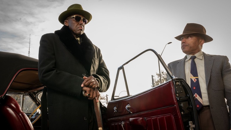 Watkins steps out of his limo in No Sudden Move