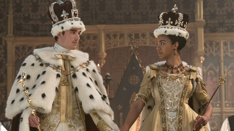 Young George and Charlotte at coronation