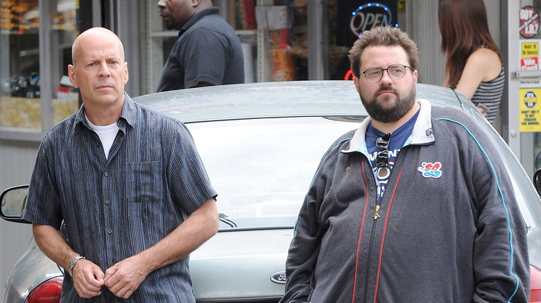 Kevin Smith and Bruce Willis together