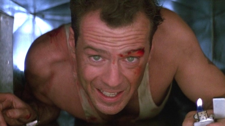 John McClane crawls through an air duct in "Die Hard" (1988)