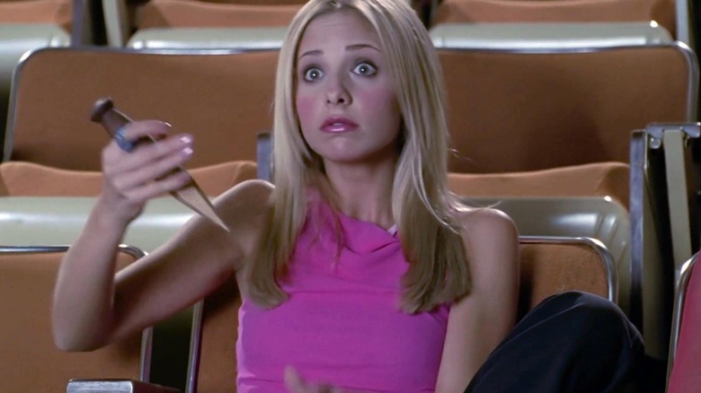 Buffy holding a stake