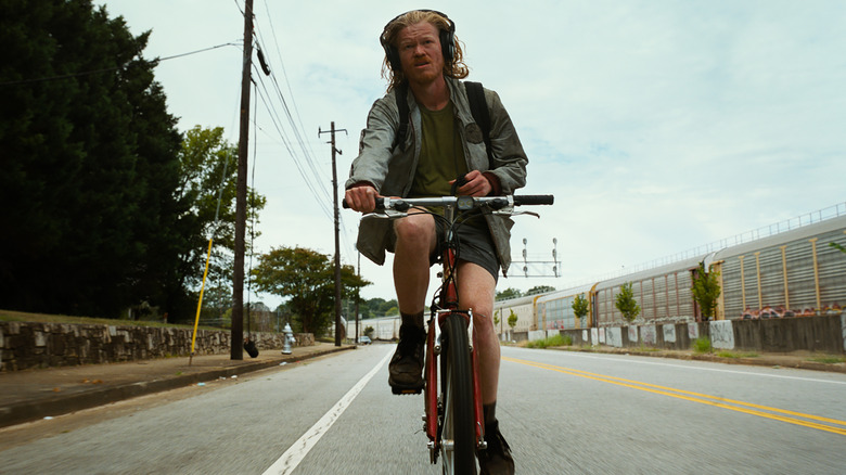 Teddy riding his bike in Bugonia