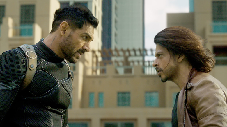 John Abraham and Shah Rukh Khan in Pathaan