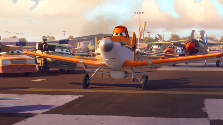 Dusty Crophopper showing up to a race in Planes (2013)