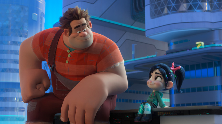 Ralph and Vanellope sharing a quiet moment in Ralph Breaks the Internet (2018)