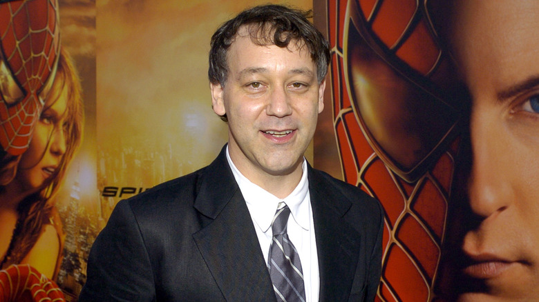 Sam Raimi at a Spider-Man 2 event