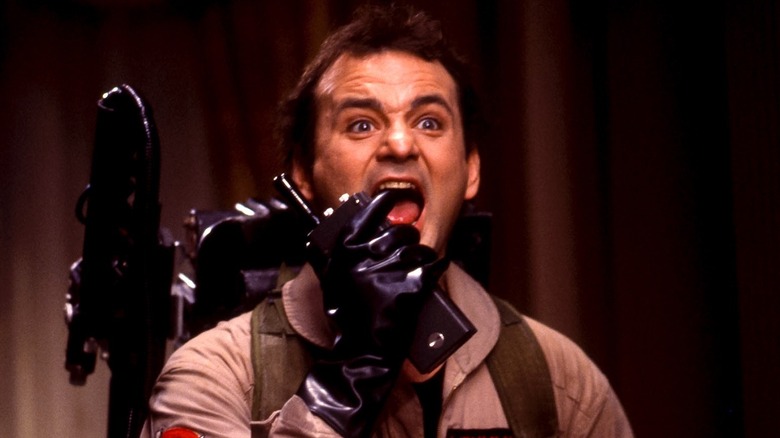 Peter Venkman yelling into walkie-talkie in 