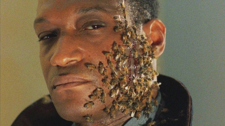 Candyman Tony Todd bees on face