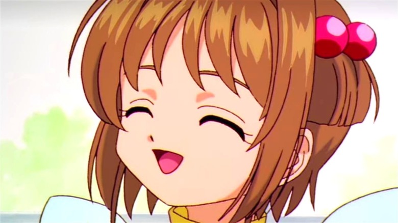 Sakura laughing in Cardcaptor Sakura anime