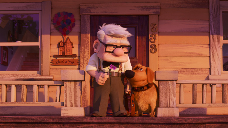 Carl and Dug on Carl's front porch