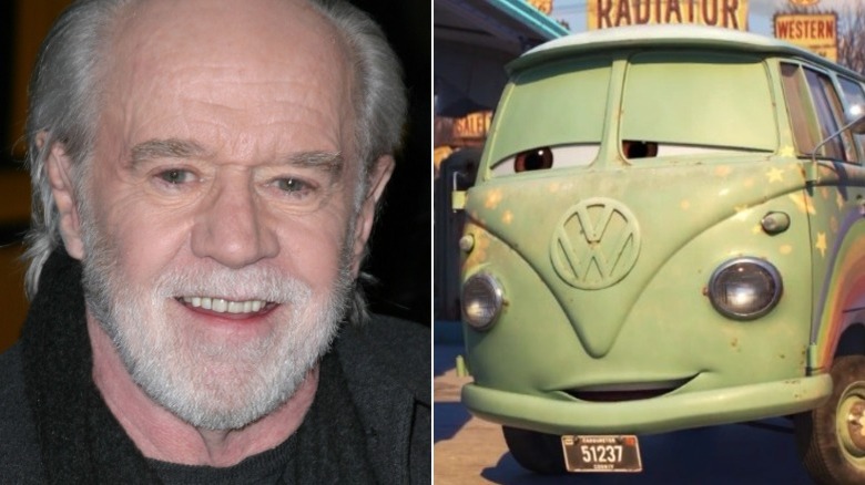 A split image of George Carlin and Fillmore looking to the side