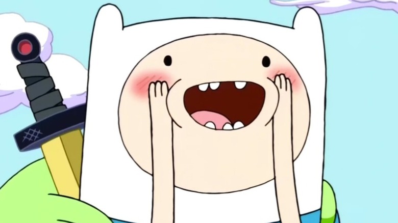 Finn from Adventure Time yelling
