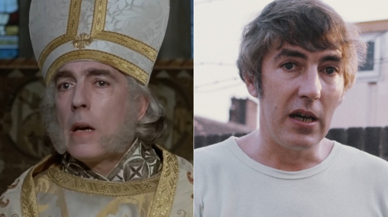 The Impressive Clergyman and Peter Cook side by side